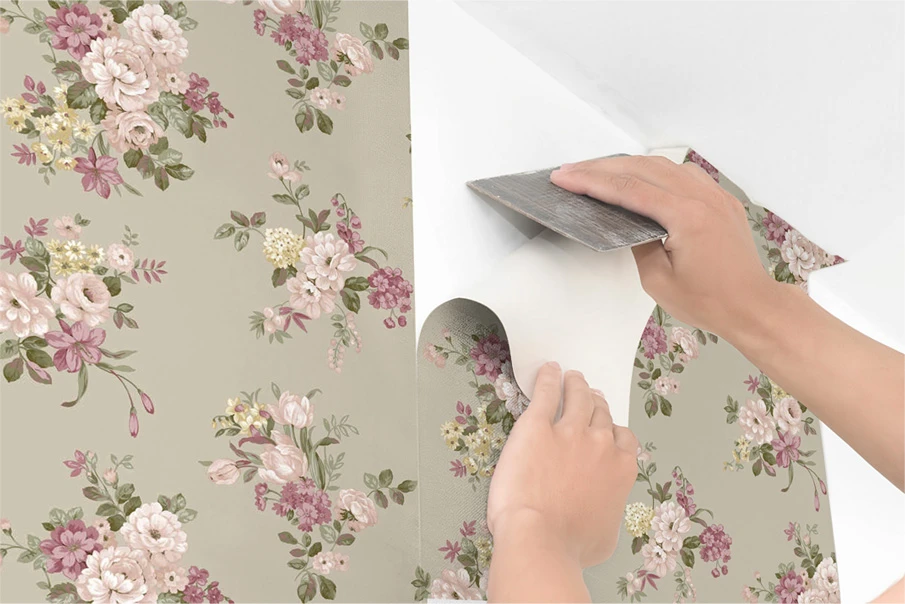 Living Area Transformation with Floral Charm Wallpaper